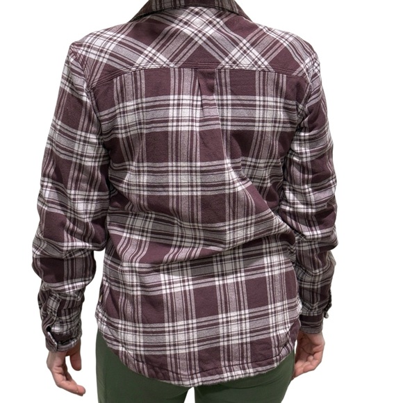 Carhartt Rugged Flex Fleece Lined Plaid Jacket Women’s XS Rich Burgundy - Picture 4 of 10